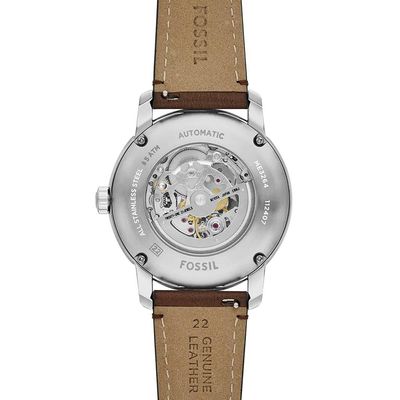 Relógio Fossil Masculino Ref: Me3264/0kn Automático Esqueleto Prateado