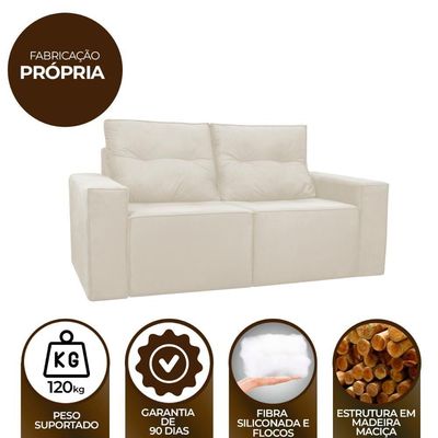 Sofá 1,80 Moderno 2 Lugares Confortável Onix Bege