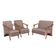 Conjunto Venus Braços Em Madeira Maciça 1 Namoradeira 2 Poltronas Suede Unidecor Cappuccino