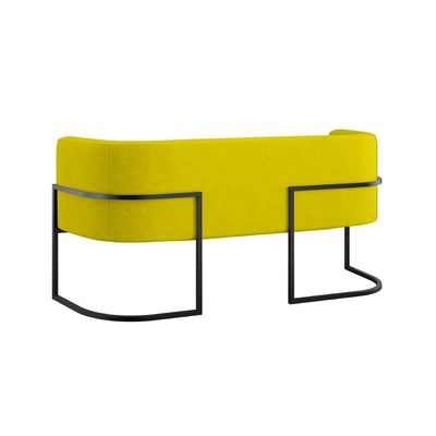 Kit Sofá 2 Lugares + 2 Poltronas Para Recepção Balaqui Amarelo