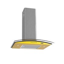 Coifa Terim de Parede Clean Vidro Curvo Amarela Kroma 60cm Amarelo 220V