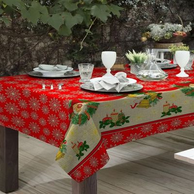 Toalha Mesa Retangular Gourmet 140x210cm Natal Velas Raner