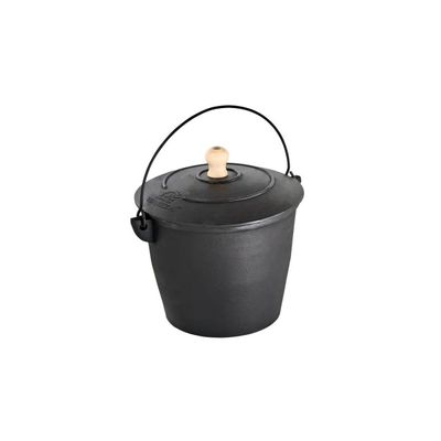 Caldeirão Bojudo Reto Ferro Fundido Com Tampa 20cm 4,3 Lts