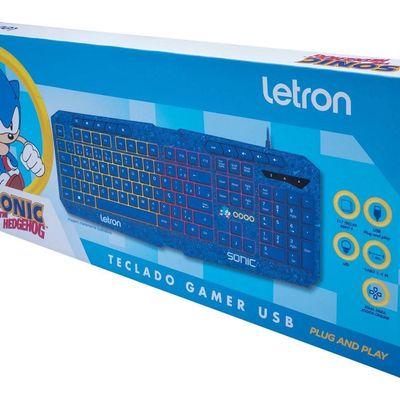 Teclado Gamer Letron Sonic Usb Led Azul