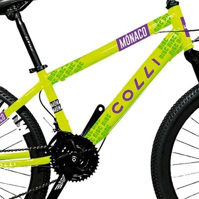 Bicicleta Colli Monaco A.26 F.disco 21v - 230-13d Amarelo Neon