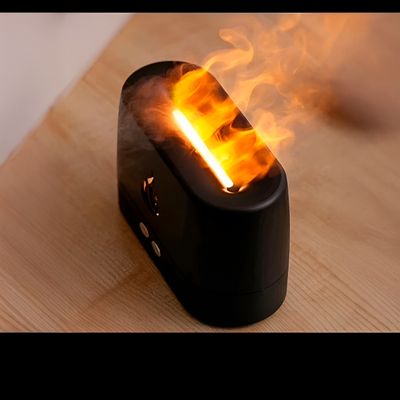 Aromatizador Umidificador Difusor Ultrassônico Chamas - Relaxamento, Aromaterapia e Ambiente Aconchegante | Cor:Preto