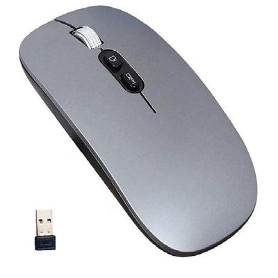 Mouse Sem Fio Bluetooth Wireless Recarregável E-1300 Pro Prata