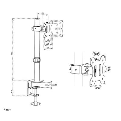 Suporte Monitor 15 A 34 Base Morsa E Ajuste De Altura T50c