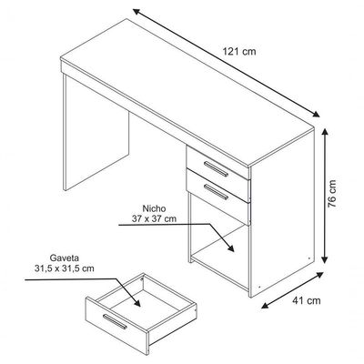 Mesa Para Computador Office Preto - Notável