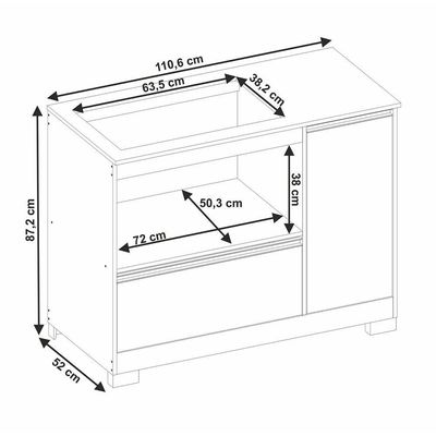 Balcão Cooktop Nt 3050 Branco Com Granito - Notável