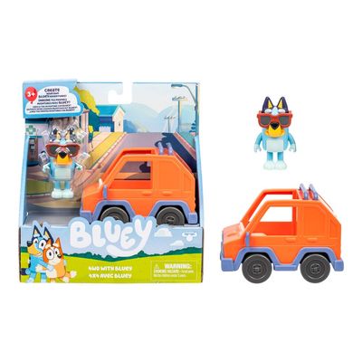 Mini Veículo Bluey com Boneco Colecionável - Carro 4x4