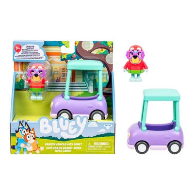 Mini Veículo Bluey com Boneco Colecionável - Carro da Vovó