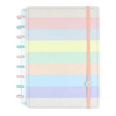 CADERNO MEDIO ARCO IRIS PASTEL CADERNO INTELIGENTE