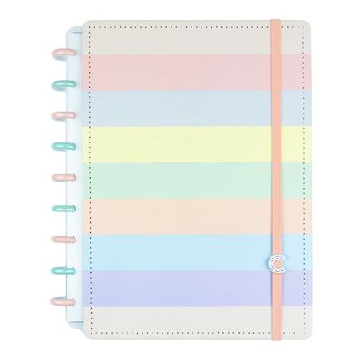 CADERNO MEDIO ARCO IRIS PASTEL CADERNO INTELIGENTE