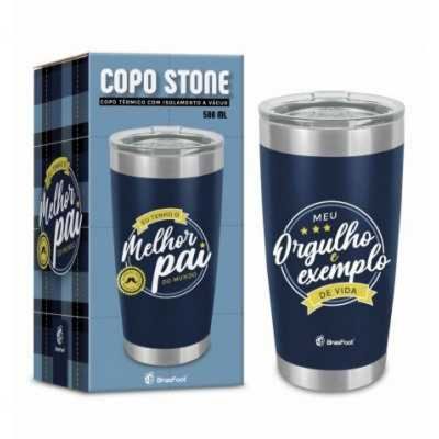 COPO TERMICO STONE MELHOR PAI DO MUNDO BRASFOOT