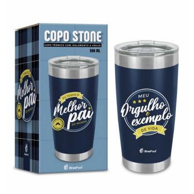 COPO TERMICO STONE MELHOR PAI DO MUNDO BRASFOOT