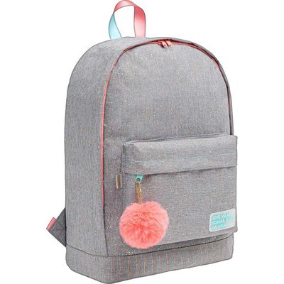 MOCHILA ACADEMIE DOTS CINZA FRASE TILIBRA