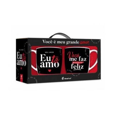 CANECA PORCELANA URBAN 360ML C/2 MEU AMOR TE AMO BRASFOOT