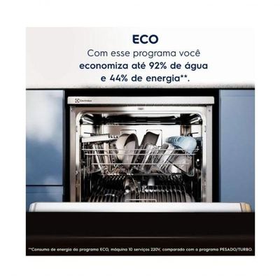Lava-louça Electrolux 10 Serviços Com Programa Lava E Seca 50' LB10E Branco 110V