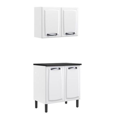 Kit Cozinha Compacta Pratika 80cm Em Aço Itatiaia Branco