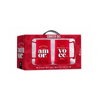 CANECA GEL 300ML C/2 METADE DE MIM E VOCE BRASFOOT