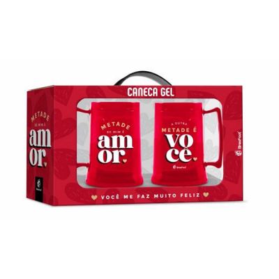 CANECA GEL 300ML C/2 METADE DE MIM E VOCE BRASFOOT