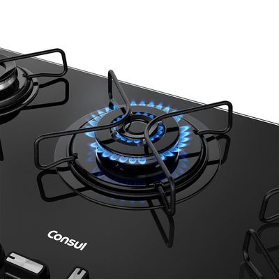 Cooktop 5 Bocas a Gás Mesa de Vidro Temperado CDS75AE Consul Preto / Bivolt