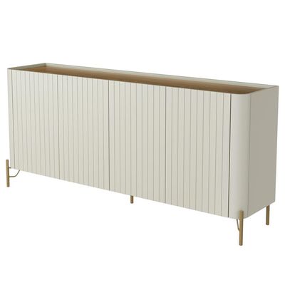 Buffet Sala de Jantar 4 Portas Brise 1 Gaveta Pés Industrial Dourado Naim I03 Luna Louro - Lyam