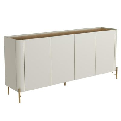Buffet Para Sala de Jantar 4 Portas 1 Gaveta Pés Industrial Dourado Naim I03 Luna Louro - Lyam