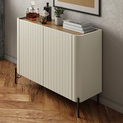 Buffet Sala de Jantar 2 Portas Brise 1 Gaveta Pés Industrial Preto Naim I03 Luna Louro - Lyam