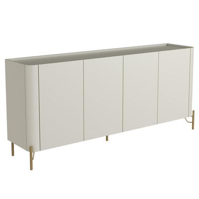 Buffet Para Sala de Jantar 4 Portas 1 Gaveta Pés Industrial Dourado Naim I03 Luna - Lyam