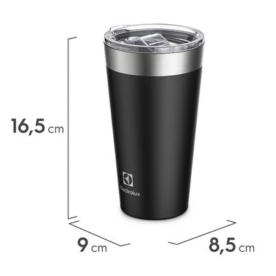 Copo Térmico Electrolux 560ml Preto Sense com Tampa Hermetica Não se aplica