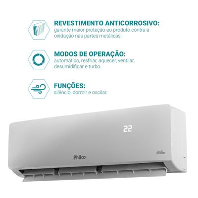 Ar-Condicionado Split 12000 BTUs Philco Quente/Frio PAC12QC 220V