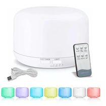 Difusor Aromatizador 500ml Com Controle Remoto Led 7 Cores Luminária Temporizador