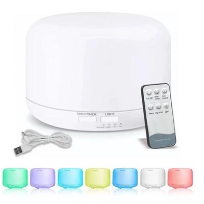 Difusor Aromatizador 500ml Com Controle Remoto Led 7 Cores Luminária Temporizador