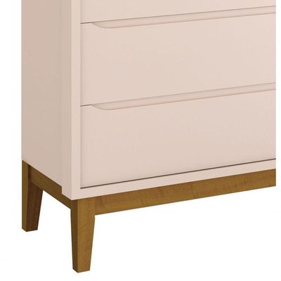 Cômoda Sapateira Classic New Rosa Fosco Com Madeira - Reller