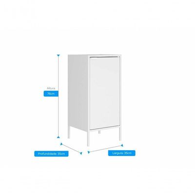 Balcão Alto Multiúso Itatiaia Smart - 1 Porta - Branco Matte