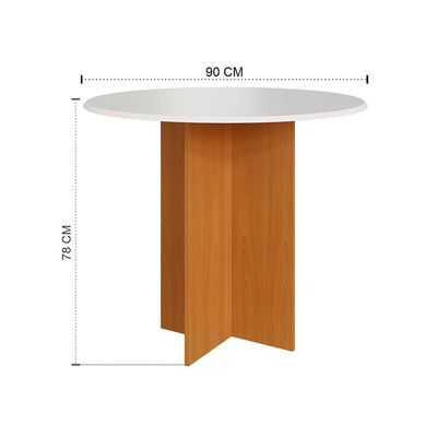 Conjunto Mesa De Jantar Alice Sofia Redonda 4 Cadeiras Freijó Offwhite Linho - Indekes