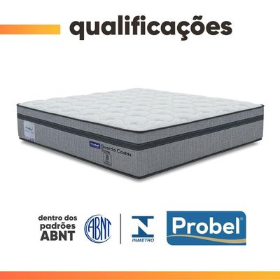 Colchão Queen Probel Molas Ensacadas Euro In 158x198x30cm Guarda Costas Stone Branco/cinza Branco / Cinza