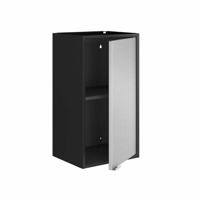 Armário Aéreo Multiúso Itatiaia Smart - 1 Porta - Preto C-cinza