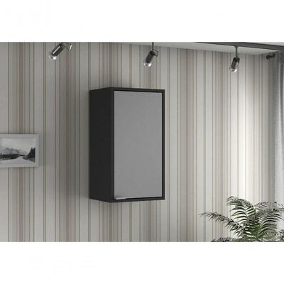 Armário Aéreo Multiúso Itatiaia Smart - 1 Porta - Preto C-cinza