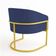 Poltrona Sala Decorativa Industrial Dourada Kit 2 Arielle Suede Azul Marinho D03 - D'Rossi