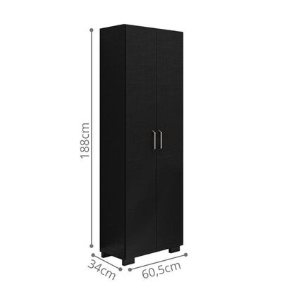 Estante Para Decoração Com 2 Portas Curitiba Preto