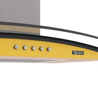 Coifa Terim de Parede Clean Vidro Curvo Amarela Kroma 75cm Amarelo 220V