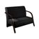 Poltrona 2 Lugares Vênus Pé Madeira Suede Preto