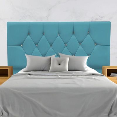 Cabeceira Para Cama Casal Queen 160 Cm Rafaela E Frame Suede Azul Turquesa