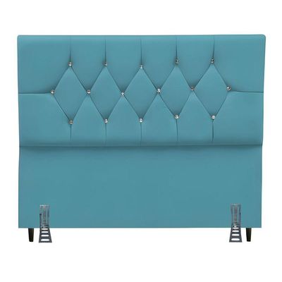 Cabeceira Para Cama Casal Queen 160 Cm Rafaela E Frame Suede Azul Turquesa