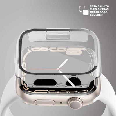 Case para Apple Watch 41MM (Series 7) - Armor - acompanha película integrada na case - Transparente - Gshield
