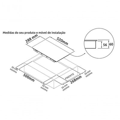 Cooktop De Indução Dako 2 Bocas Preto Com Zona Flexível 220v