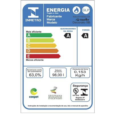 Fogão Mueller 5 Bocas Decorato Vetro Inox Com Timer Bivolt Bivolt